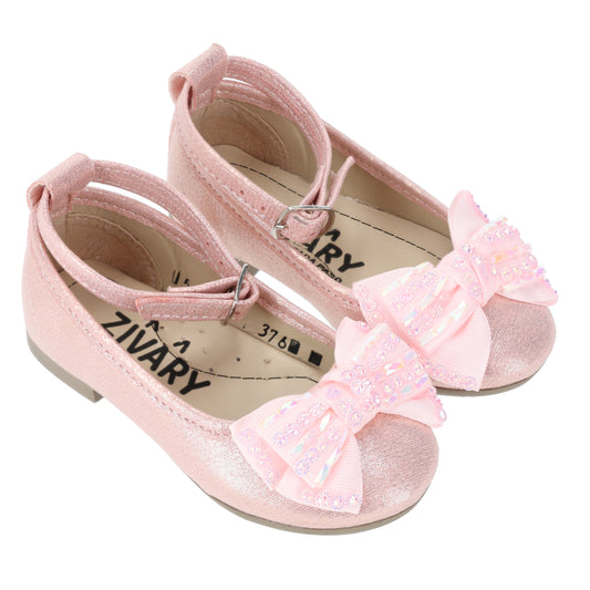 Ballerina Brillo Moño Doble – Rosa