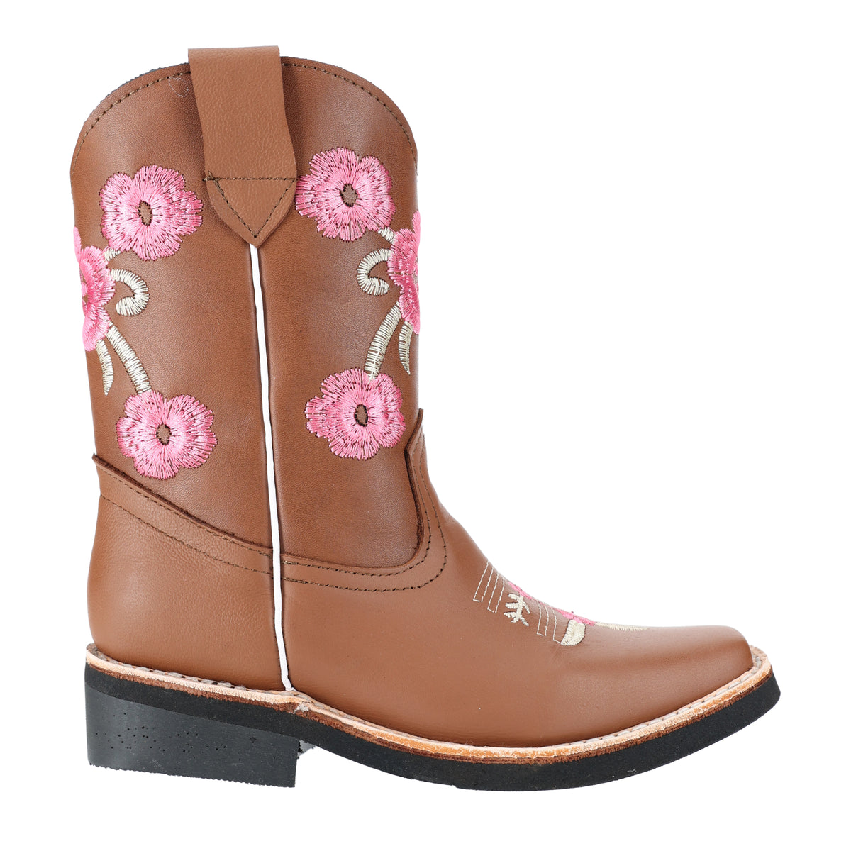 Bota Vaquera Bordado Flores – Café
